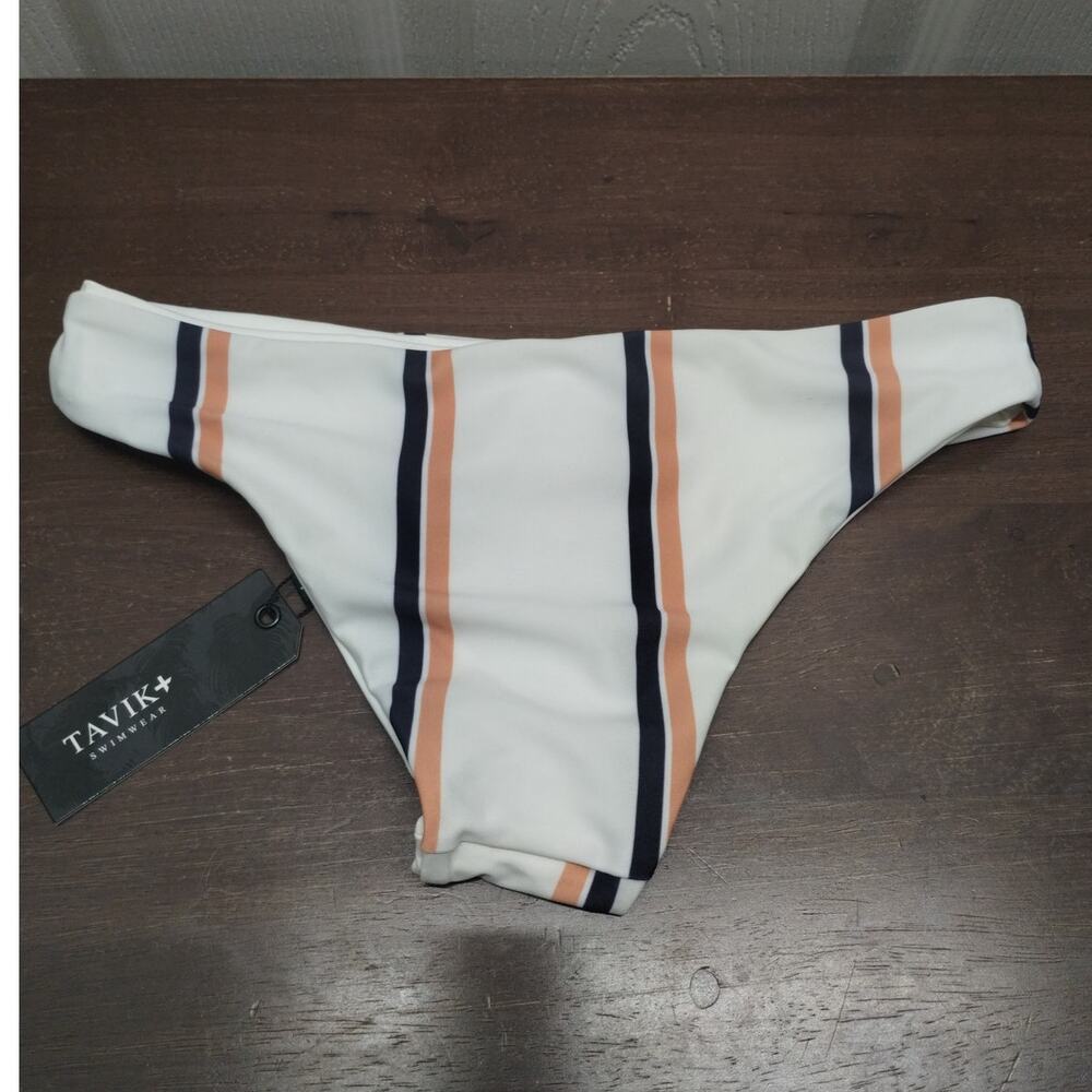 Tavik NWT XS Ali Moderate Coverage Desert Clay Stripe Reversible Bikini Bottom - Picture 2 of 6
